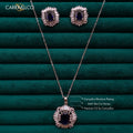 Carryallco Sapphire Square Charm American Diamond Pendant Set CARRYALLCO