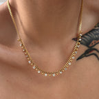 Carryallco Sparkling Tassel Cuban Necklace