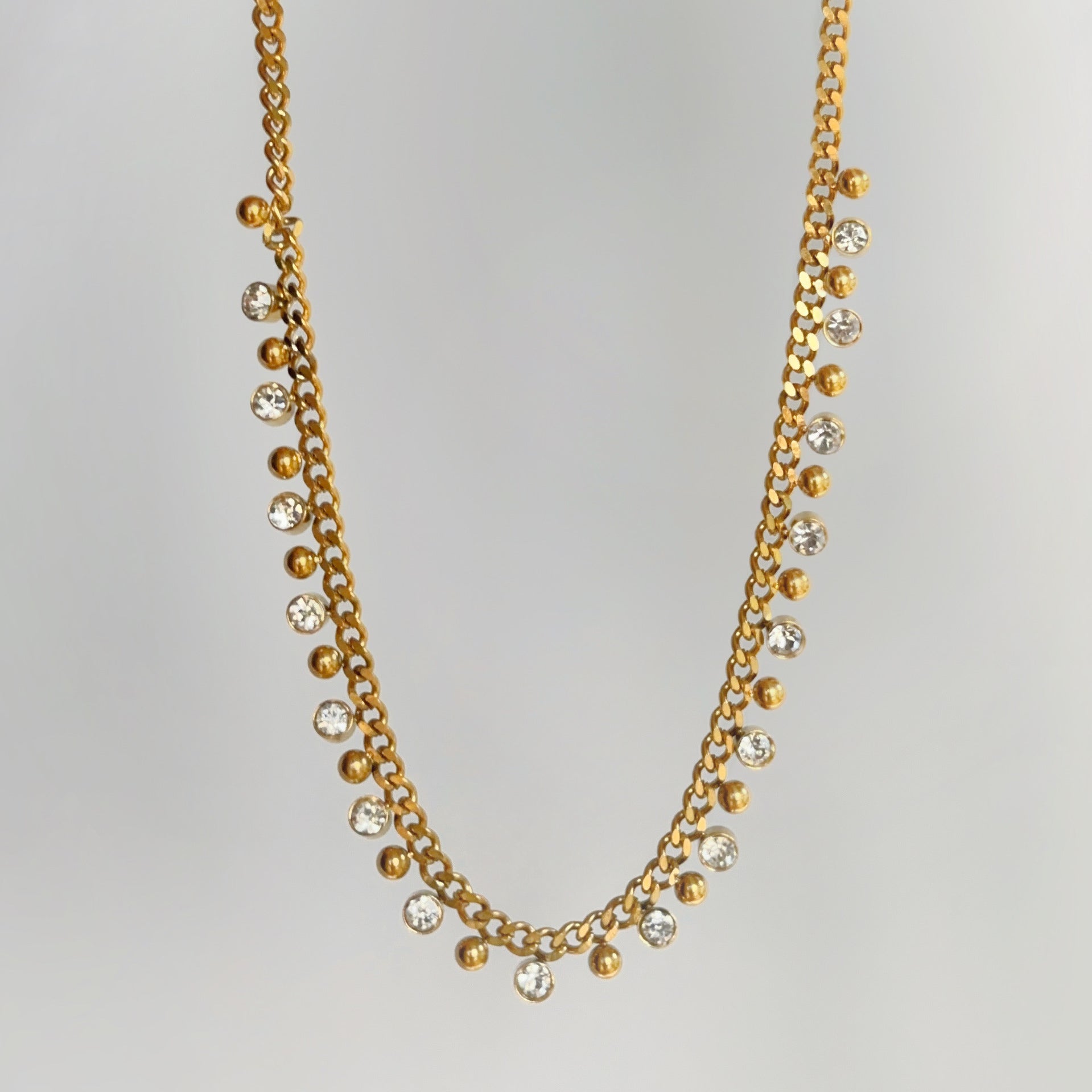 Carryallco Sparkling Tassel Cuban Necklace