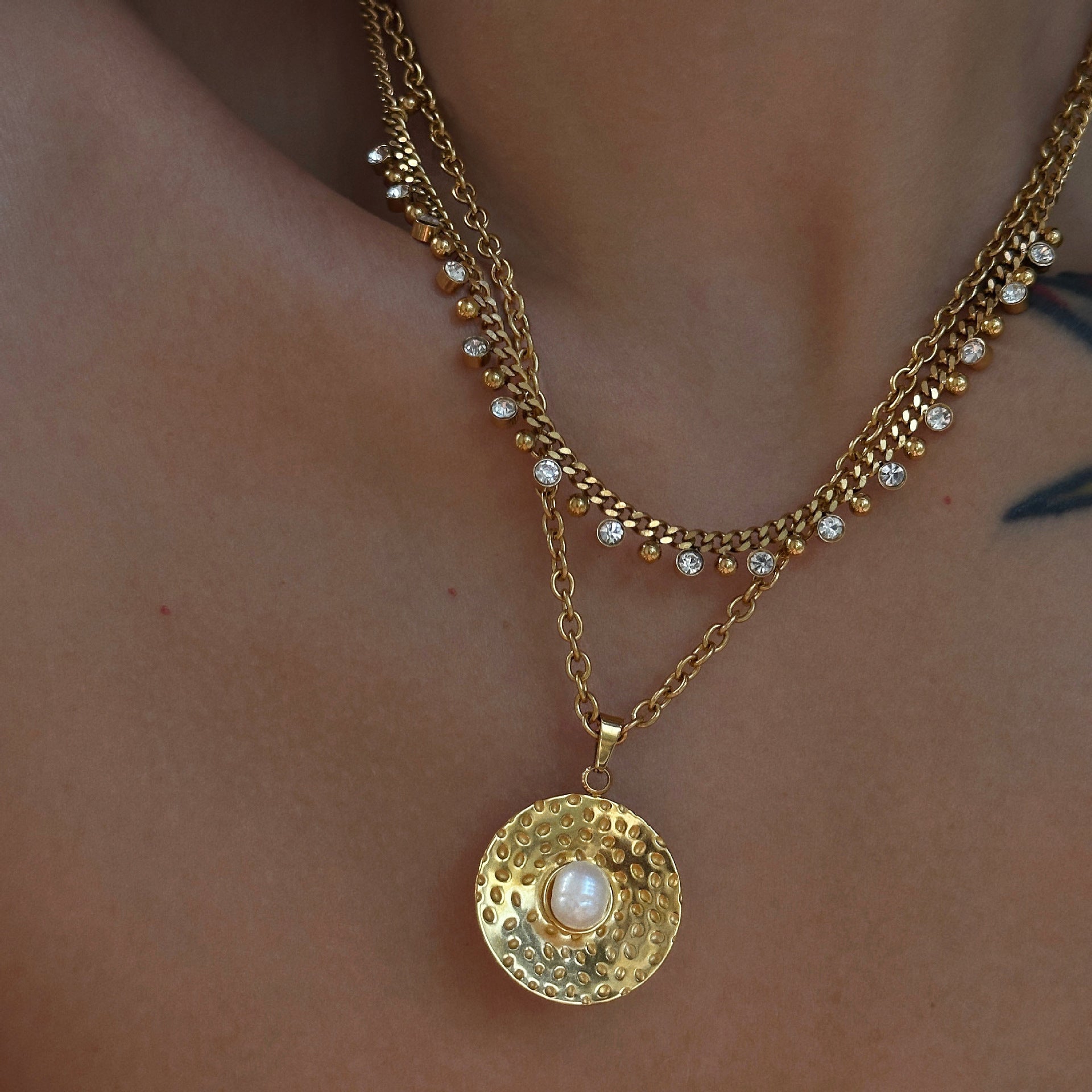 Carryallco Sparkling Tassel Cuban Necklace