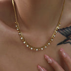 Carryallco Sparkling Tassel Cuban Necklace