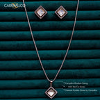 Carryallco Square Glow Dual-Tone Kundan Pendant Set CARRYALLCO