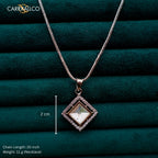 Carryallco Square Glow Dual-Tone Kundan Pendant Set CARRYALLCO