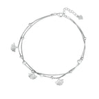 Carryallco Sterling Silver 925 Ginkgo Charm Anklet