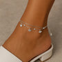 Ginkgo Charm Anklet – Worn View | Sterling Silver Filled | Carryallco India