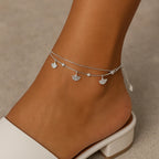 Carryallco Sterling Silver 925 Ginkgo Charm Anklet
