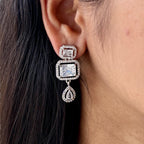 Carryallco White American Diamond Necklace Set