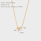 Carryallco 18K Gold Plated Dual-Stone Geometric Pendant Necklace