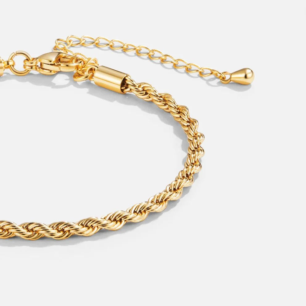 Rope Twist Chain Bracelet – 18K Gold Plated | CARRYALLCO
