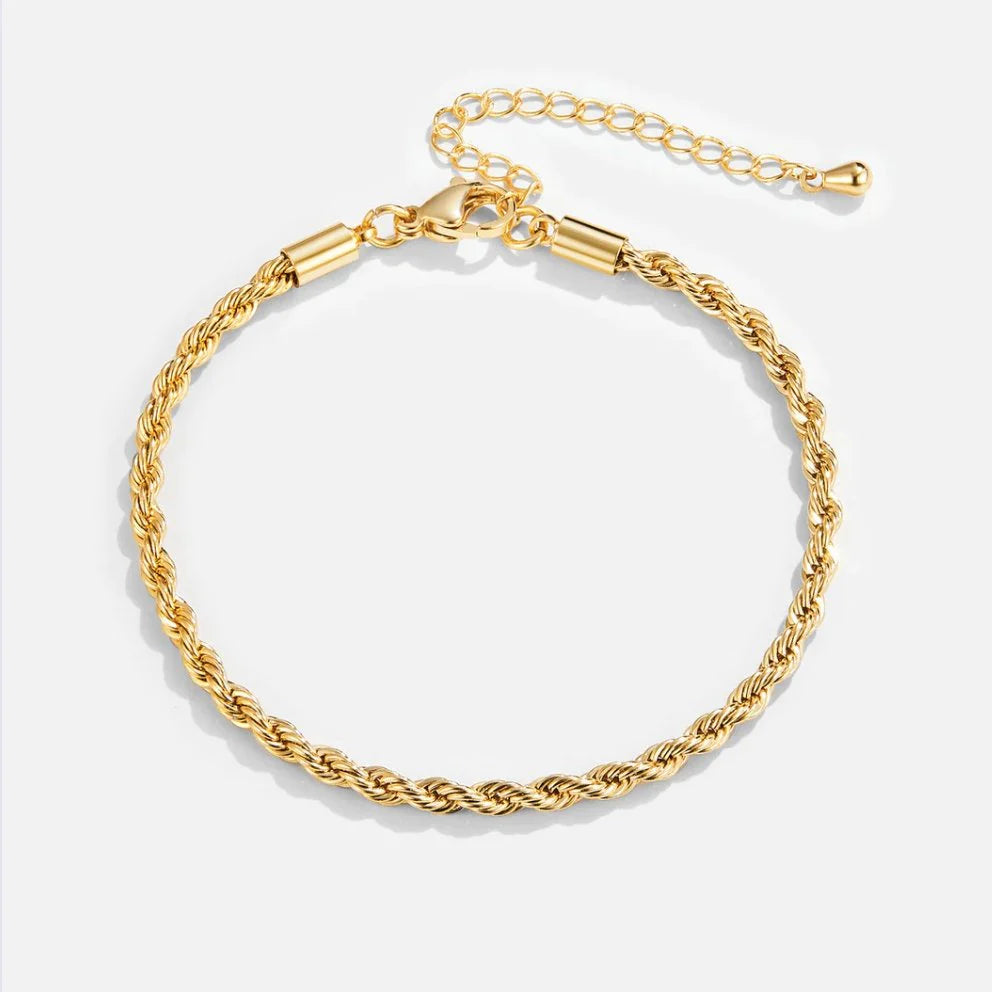 Carryallco 18K Gold Plated Rope Twist Bracelet