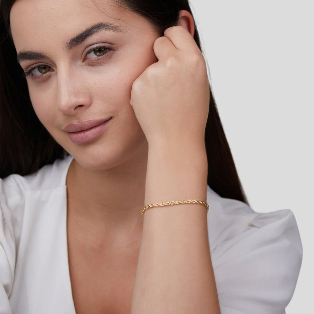 Carryallco 18K Gold Plated Rope Twist Bracelet