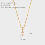 Carryallco 18K Gold Plated Water Drop Zircon Pendant Necklace