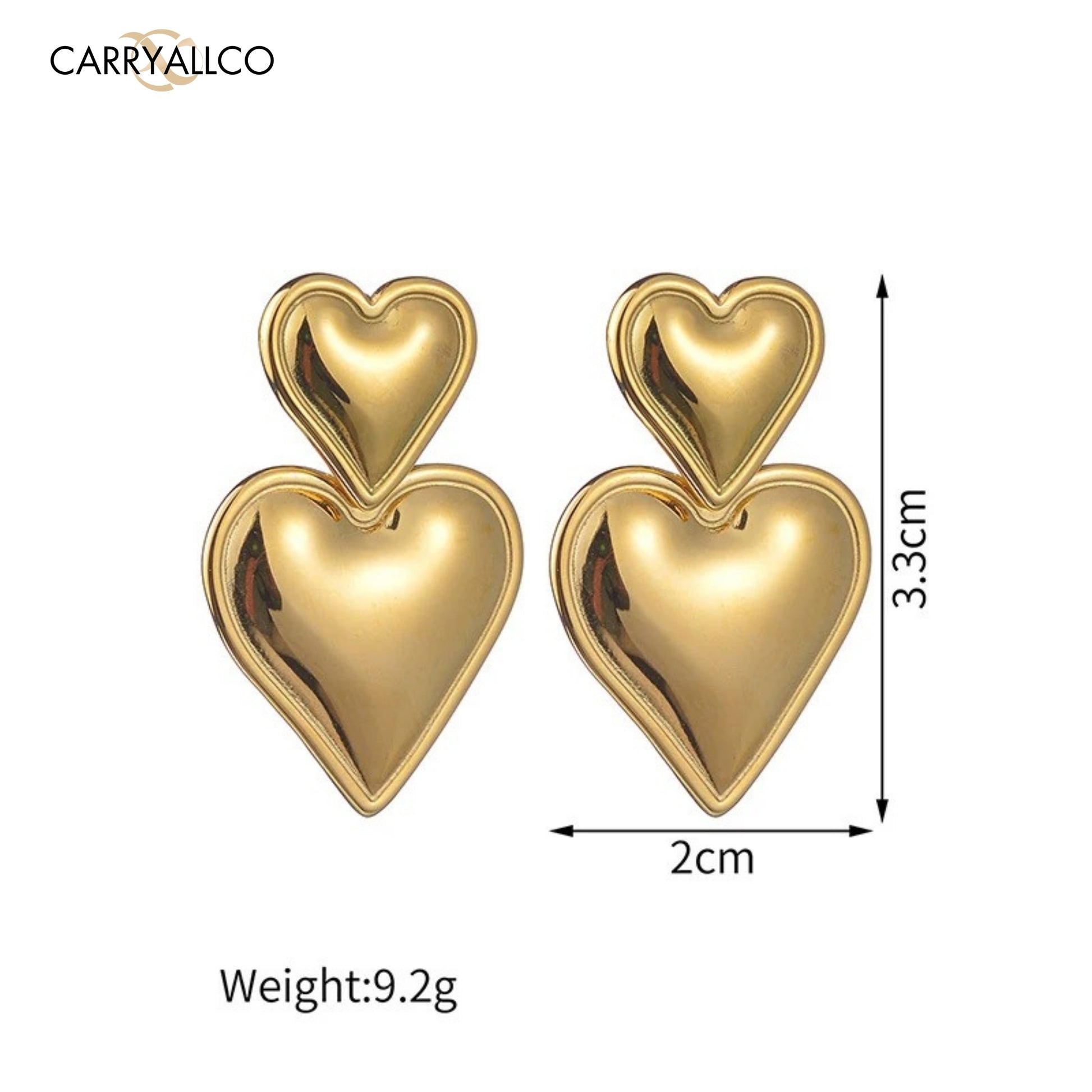 Carryallco 18K Smooth Heart Drop Earring