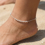 Bead Chain Anklet – Worn View | Sterling Silver Filled | Carryallco India
