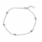 Carryallco 925 Sterling Silver Beads Chain Anklet