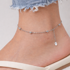 Carryallco 925 Sterling Silver Beads Chain Anklet