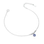 Evil Eye Zirconia Anklet – Detail View | Sterling Silver Filled | Carryallco India