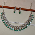 Carryallco Aqua Gleam American Diamond Necklace Set