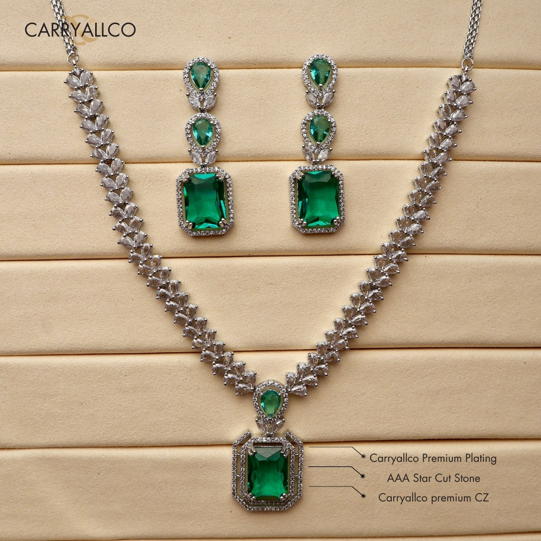 Carryallco Aqua Square Luxe American Diamond Set