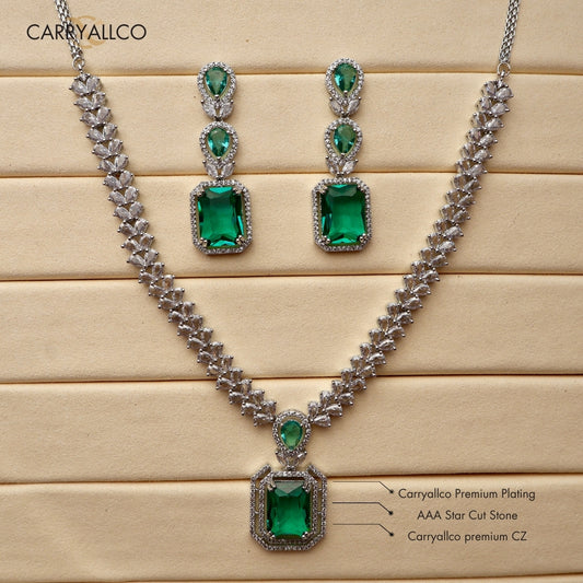 Carryallco Aqua Square Luxe American Diamond Set