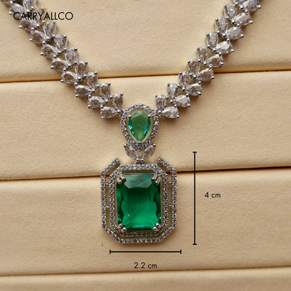 Carryallco Aqua Square Luxe American Diamond Set