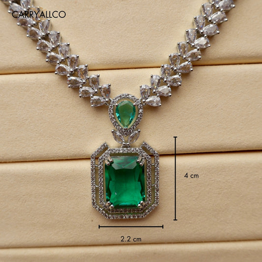 Carryallco Aqua Square Luxe American Diamond Set