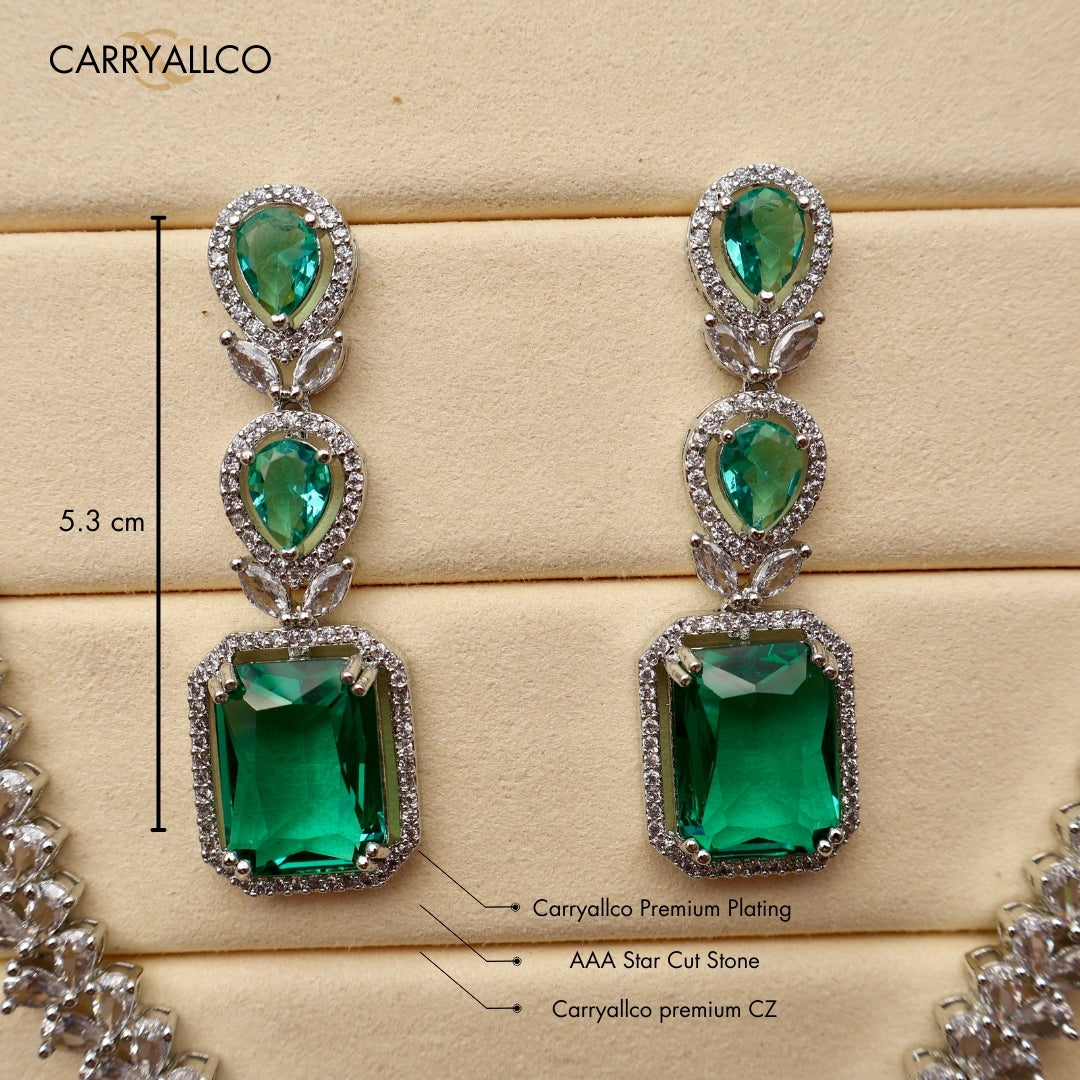 Carryallco Aqua Square Luxe American Diamond Set
