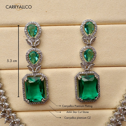 Carryallco Aqua Square Luxe American Diamond Set