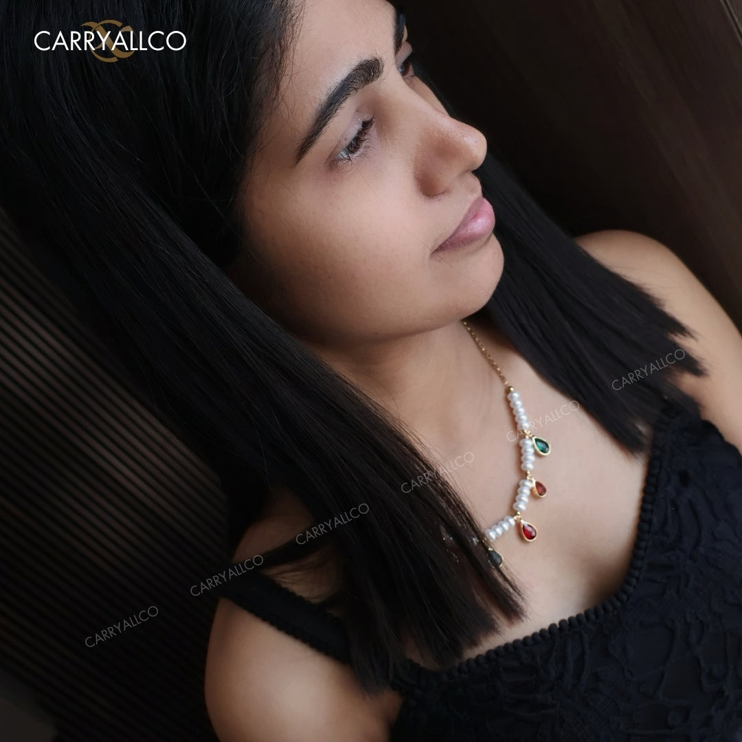 Carryallco Bohemian Pearl Tassel Necklace Carryallco
