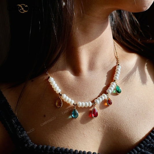 Carryallco Bohemian Pearl Tassel Necklace