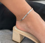 Wide Chain Anklet – Worn View | Sterling Silver Filled | Carryallco India