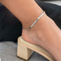 Wide Chain Anklet – Worn View | Sterling Silver Filled | Carryallco India