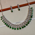 Carryallco Emerald Radiance American Diamond Necklace Set