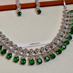 Carryallco Emerald Radiance American Diamond Necklace Set