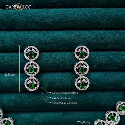 Carryallco Emerald Single Line American Diamond Necklace