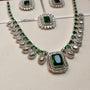 Emerald Square Royal Necklace Set – Pendant Detail | American Diamond Jewellery | Carryallco India