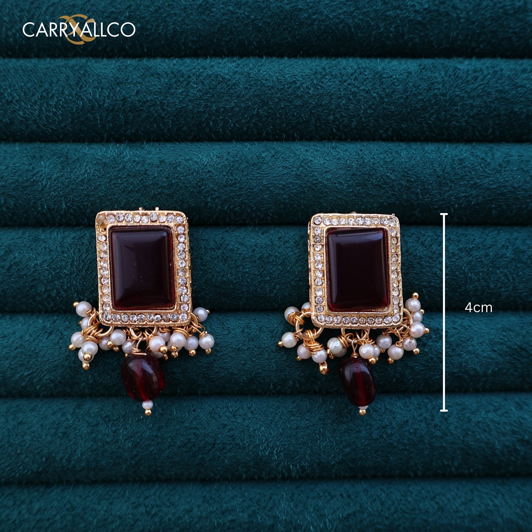 Carryallco Marron Monalisa Kundan Pearl Earring Carryallco