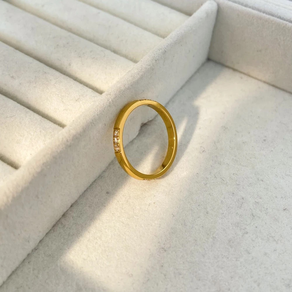 Carryallco 18K Gold Plated Demi-fine Minimalist Diamond Ring