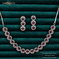 Carryallco Red Stone Single Line American Diamond Necklace Carryallco