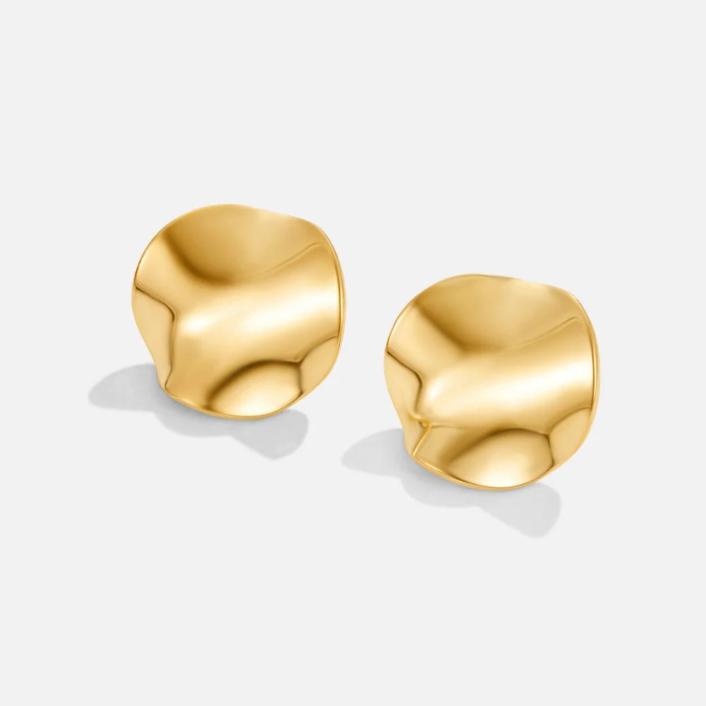 Retro Fold Drop Earrings – 18K Gold Plated | CARRYALLCO