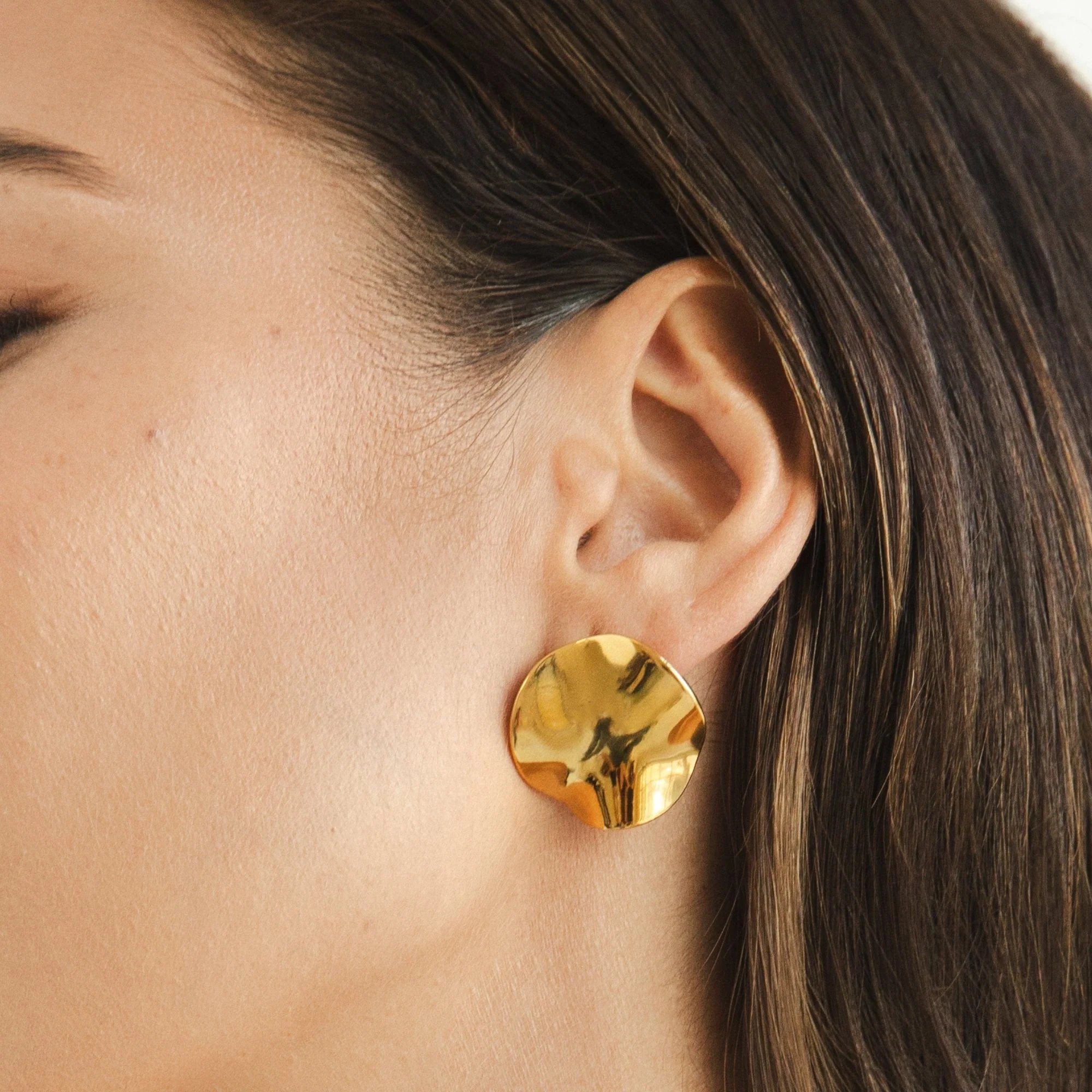 Retro Fold Drop Earrings – 18K Gold Plated | CARRYALLCO