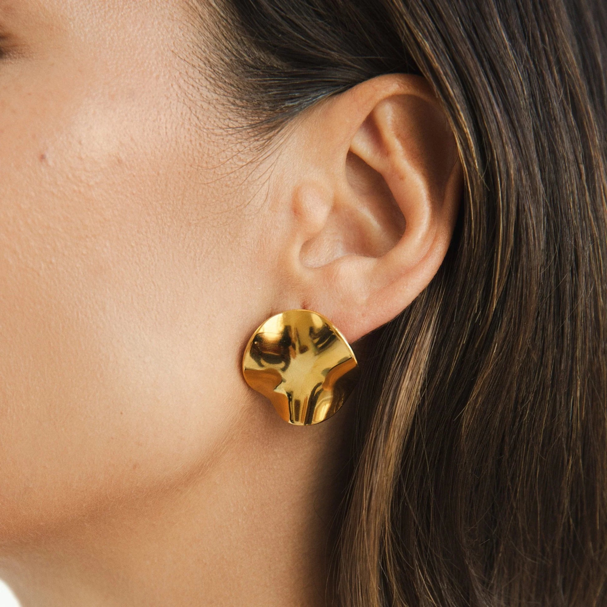 Retro Fold Drop Earrings – 18K Gold Plated | CARRYALLCO