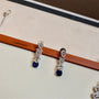 Sapphire Glow American Diamond Necklace Set – Earrings Detail | American Diamond Jewellery | Carryallco India