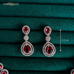 Carryallco Scarlet Radiance American Diamond Necklace Set Carryallco