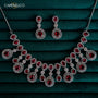 Scarlet Radiance Double-Layer American Diamond Necklace Set – American Diamond | Carryallco