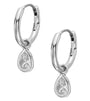 Zircon Water Drop Hoop Earrings – 18K Gold Plated Sterling Silver Jewellery | Carryallco India