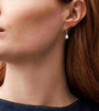 Zircon Water Drop Hoop Earrings – Worn View | 18K Gold Plated Sterling Silver | Carryallco India