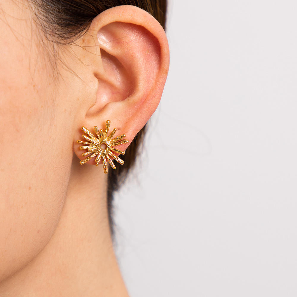 Sunburst Texture Stud Earrings