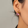 Celestial Pink Sparkle Stud Earrings