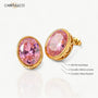 Celestial Pink Sparkle Stud Earrings